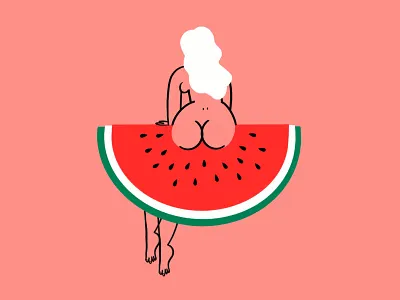 Fruitti Booty 🍉🍑😂 booty butt design doodle funny illo illustration lol procreate sketch watermelon woman