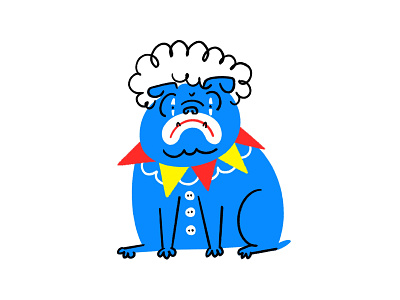 Just clownin' around 🤡 bulldog clown design dog doodle funny illo illustration lol procreate sketch