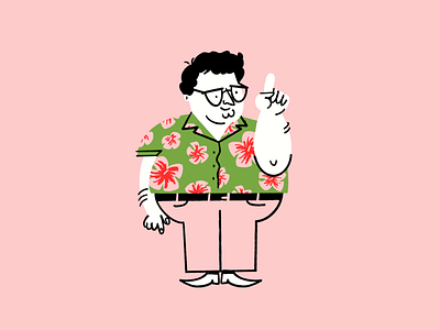 Ah ah ah, you didn't say "Aloha" 🌴🌺☝🏻👔🌺🌴 ah ah ah design doodle finger wag funny hawaiian shirt illo illustration jurassic park lol nedry newman sketch