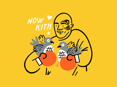 Now kith 🖤🐦🤍 boxing design doodle funny illo illustration kiss lol mike tyson pigeons sketch