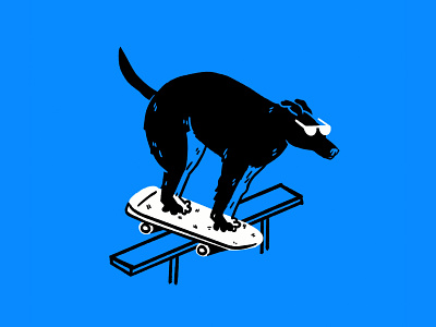 Sick AF 😎🐕‍🦺🛹 design dog doodle funny illo illustration lol meme procreate sick skateboarding sketch sunglasses