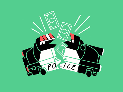 Defund The Police 🐖🔨💸🥓 black lives matter blm break cop car cops defund the police design doodle illo illustration money piggy bank sketch
