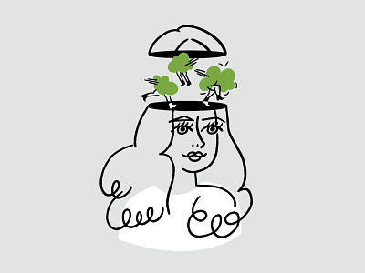 Brain Farts 🧠💨✨ brain brain farts design doodle fart funny head illo illustration imagination lol procreate sketch woman