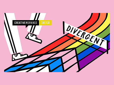 Divergent ally creative mornings design divergent doodle equality illo illustration olympics pride race racetrack rainbow run runner trans