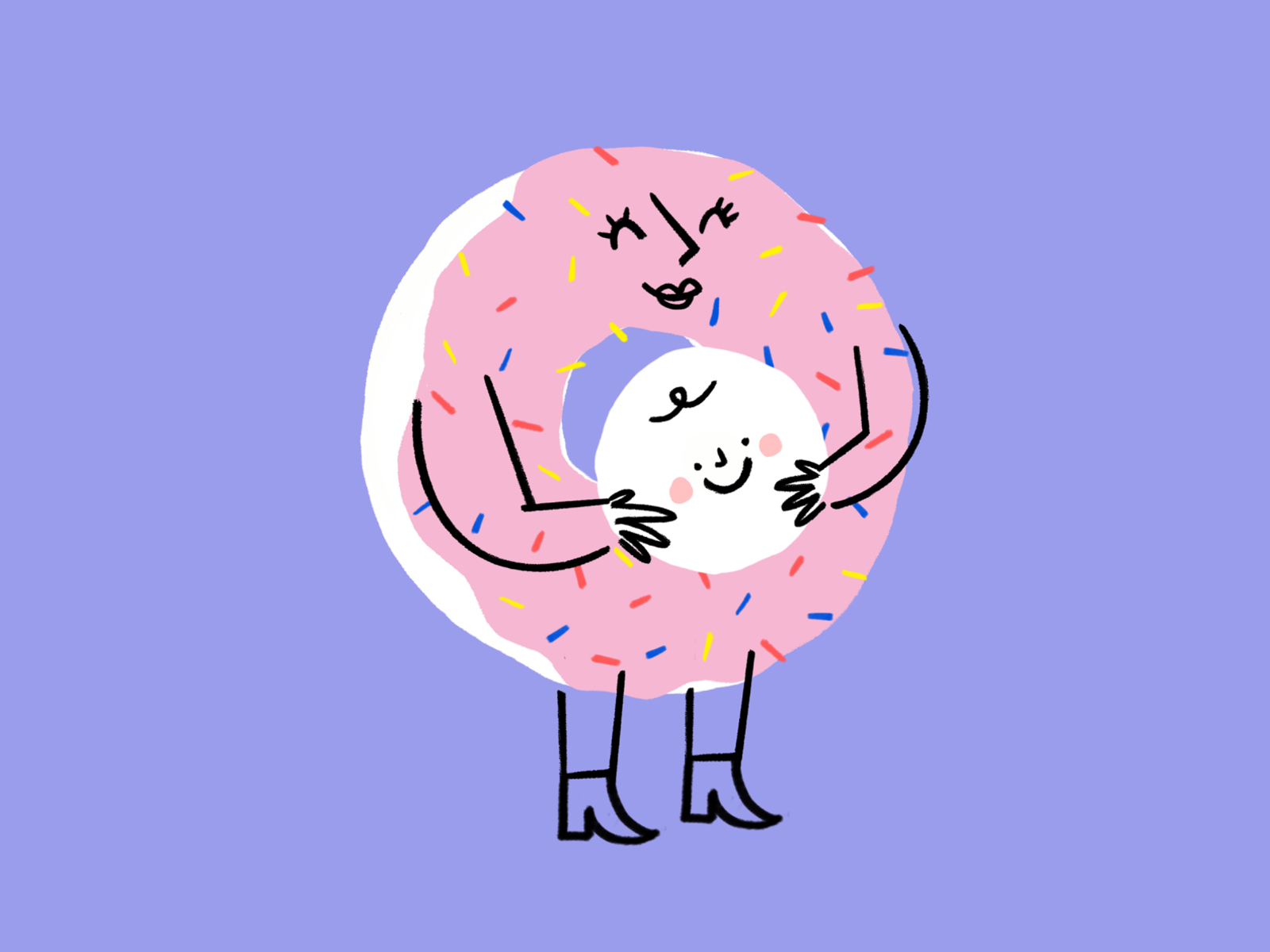 The hole to my donut ♀️ baby design donut donut hole doodle funny illo illustration lol pregnancy pregnant procreate sketch women