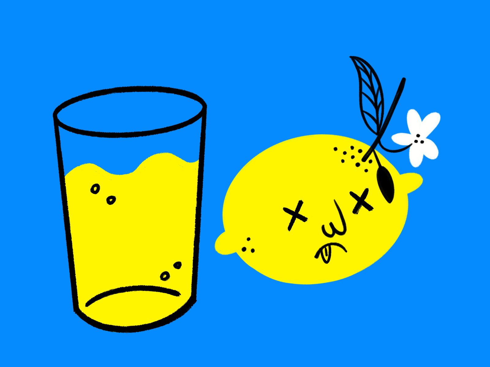 When life hands you lemons... 🍋 dead design doodle funny illo illustration lemon lemonade lemons lol procreate sketch