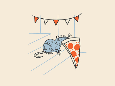 Ain’t no party like a pizza rat party 🐀🍕🥳 design doodle funny illo illustration lol nyc party pizza rat shaketember sketch