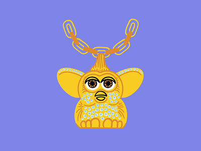 Furby bling ⛓💎👀 chains design diamonds doodle funny furby illo illustration lol necklace sketch uncut gems