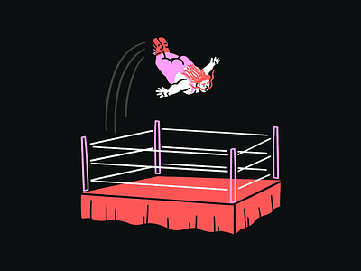 Wrastlin’ deep dive 🤾‍♀️😎🤼 design doodle funny illo illustration jump lol mullet sketch stage dive wrestler wrestling