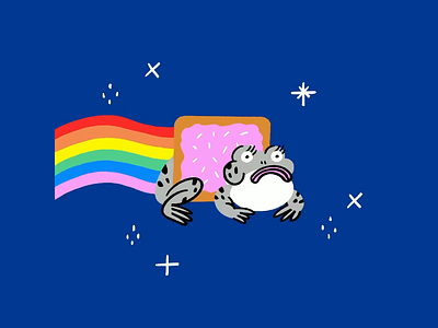 Taste the rainbow 👅🌈 🐸 design doodle frog funny illo illustration lol nyan rainbow sketch toad