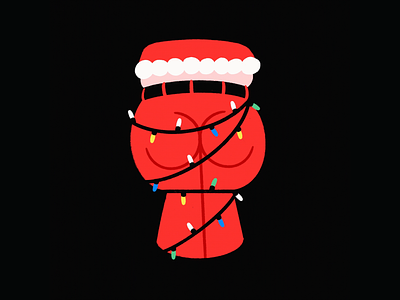 Merry ChristmASS dingleberries!! 🎄🍑✨ butt christmas christmas lights design doodle funny illo illustration lights lol santa sketch