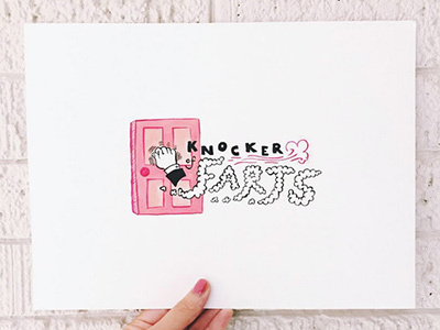 Fart Knocker gouache handletter illo just for fun