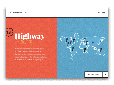 Highways 101 highway interaction midcentury midcentury modern principle ui web design