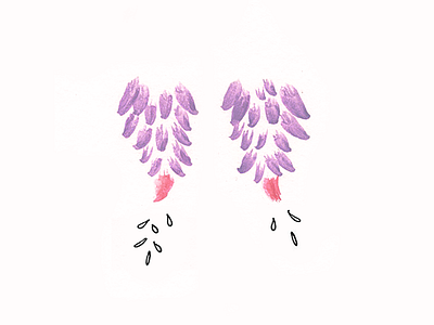 Lilactation breast cancer awareness doodle gouache illo lilacs puns