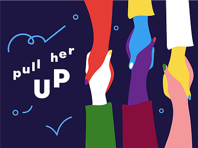 Pull Her Up design feminism feminist illustration pull her up type whm women womens history month