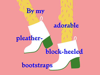 By my adorable pleather block-heeled bootstraps