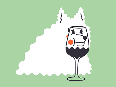 Glass doggo design dog doggo funny happy illo illustration meme pomeranian wine