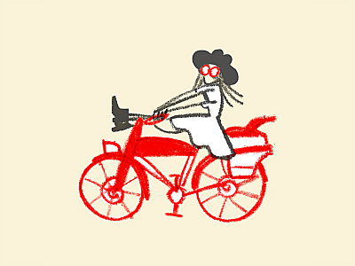 Fraker's Big Adventure bicycle bike bike ms design doodle illo illustration pee wee woman