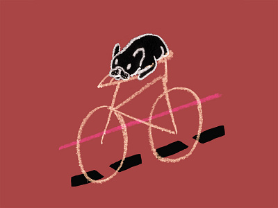 Nixon's fixin' to win bicycle bike bike ms design dog doodle frenchie illo illustration sketch