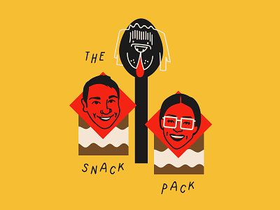 The Snack Pack couple design dog doodle funny illo illustration lol pudding snack pack