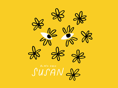 Black-Eyed Susans 🌼👀🌼 black eyed susans design doodle eyes flowers illo illustration procreate sketch texas wildflowers