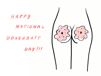 National Doughnut Day 🍩🍑🍩 butt design donut doodle doughnut illo illustration procreate sketch sprinkles