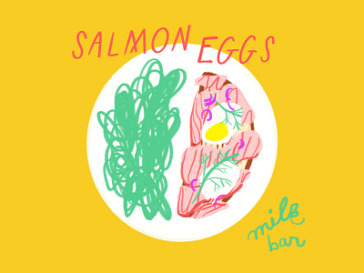 Salmon Eggies breakfast brunch design doodle eggs illo illustration ipad lox procreate salmon sketch toast