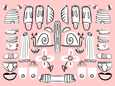 Shapes warm-up ◒◓ design doodle drawing illo illustration ipad pattern procreate sketch