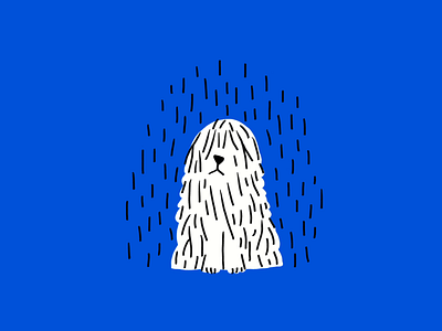 rain! 🌧👃🌧💦🐩💦 design dog doodle funny illo illustration lol rain sheepdog sketch