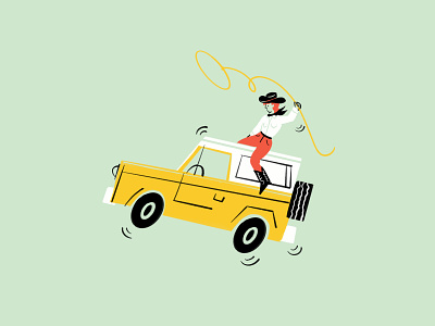 retro car! 🐎🤠🚗 〰️ bronco bucking car cowboy cowgirl design doodle illo illustration lasso lol retro shaketember sketch