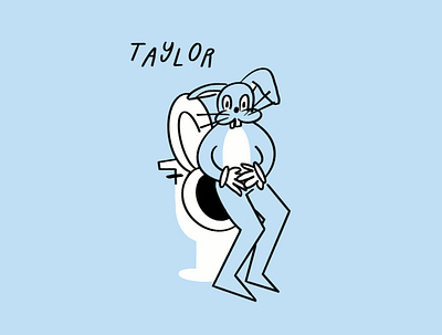 Taylor bunny design doodle easter funny illo illustration lol procreate sketch toilet