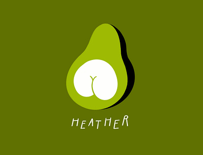 Heather avocado butt design doodle funny illo illustration lol sketch