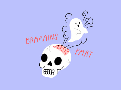 Braaaaaaains Fart 💀🧠👻💨 brain brain fart design doodle fart ghost illo illustration procreate sketch skull weeklywarmup
