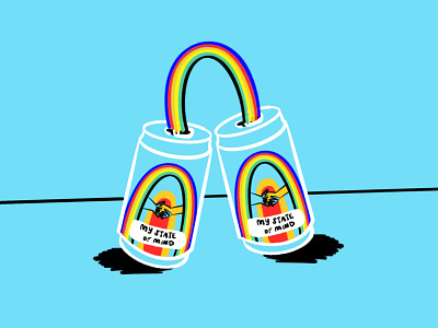 Rainbow Coffee 🌈 cans coffee design doodle illo illustration rainbow sketch