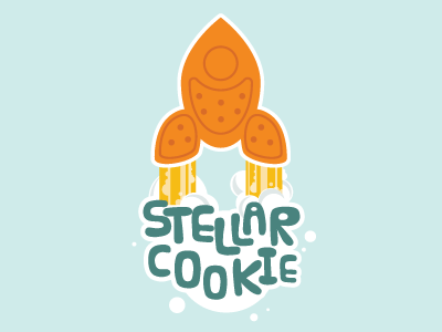 Stellar Cookie Logo rocket spaceship stellar cookie vector