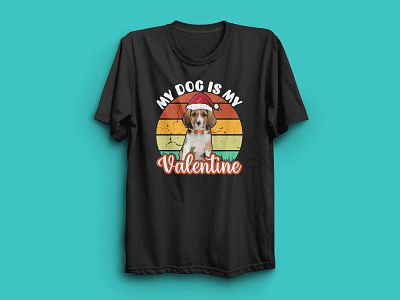 My dog is my valentine T-shirt design