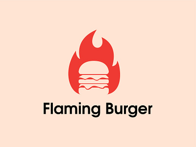 Flaming Burgers Logo abstract logo brand identity branding burger logo creative logo design flame logo flaming burger logo flaming logo flat illustration illustrative logo logo logo design minimal modern vector vector logo
