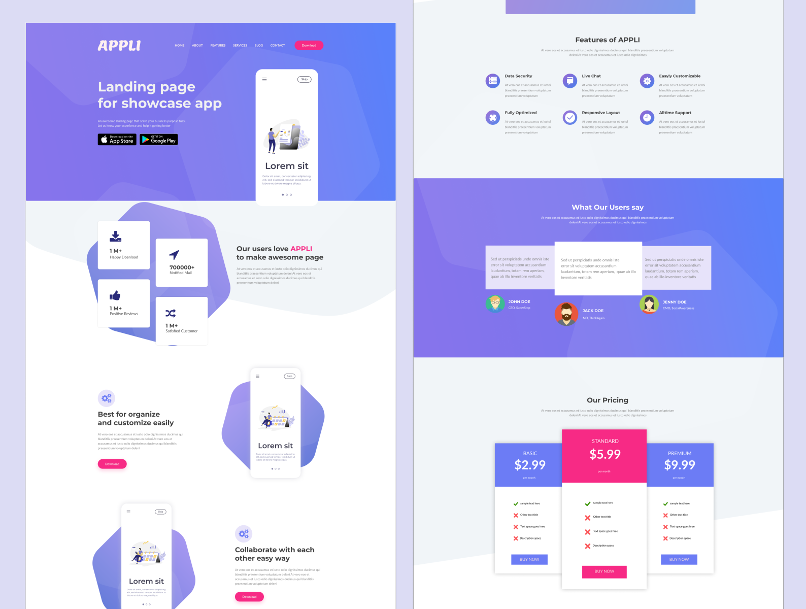 APPLI Landing page by Daud Mohamamed on Dribbble