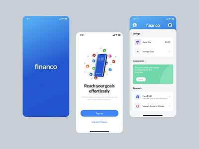 Financo Money management app app ui ux vector