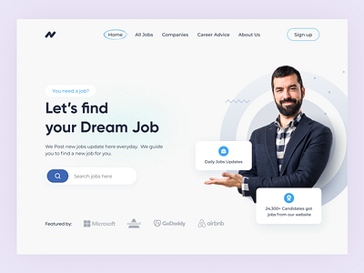 Job Finding Platform - Landing Page by Khuram on Dribbble