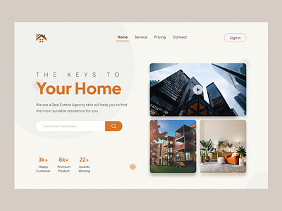 Real Estate Landing Page architecture building clean ui clean website design home page house rent house rent website properties property finder real estate real estate agency real estate website realestate simple ui ux web website design websites