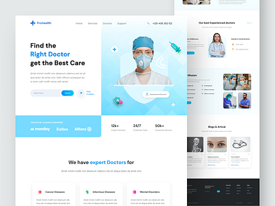 Health-Care: Doctor Landing Page UI Design