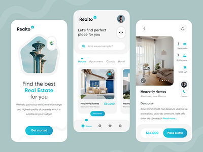 Realto - Real Estate Mobile App Design