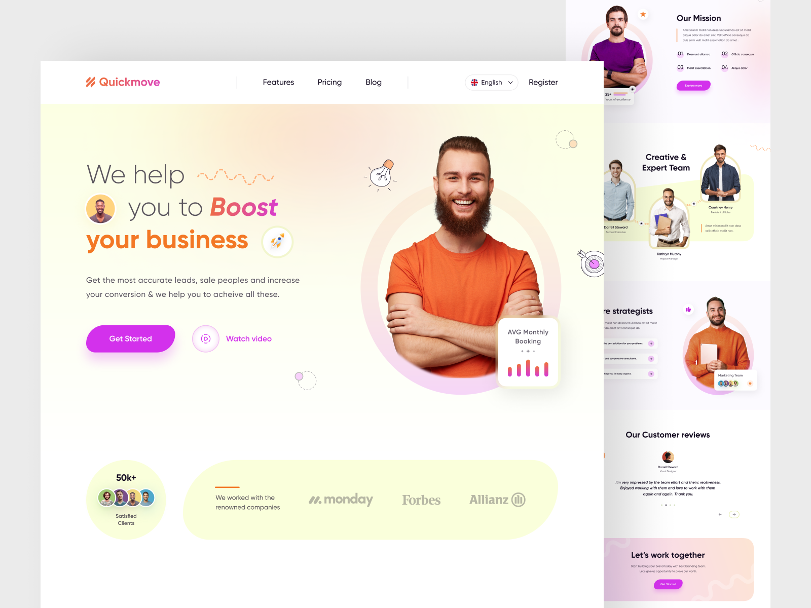 Quickmove - Landing Page Design by Khuram for The Small Square on Dribbble