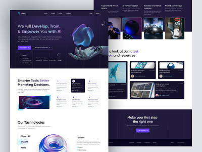 Artificial Intelligence Website landing Page Design ai ai web application art artificial intelligence business business site business web design homepage nft robotics tech technology landing page ui ux web 3 web design web3 web3 website website