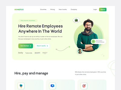 Hire Remote Employees Platform - Landing Page