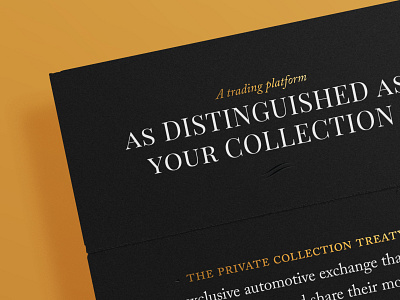 Private Collection Treaty invites black car classic car classy debossing foiling gold icon invitation invite print refined typography