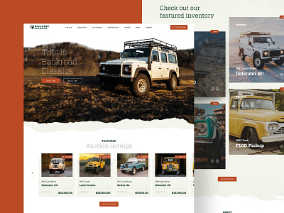 Backroad Classics – Home 4x4 auction car classic car dealership desktop home page mobile mobile responsive off road rugged suv truck ui ux vintage web design