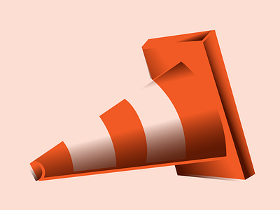 Cone 404 cone exploration gradient illustration offset style traffic cone vector