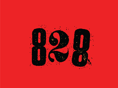 8-2-8 area code boone custom hand made ink numbers print texture typography